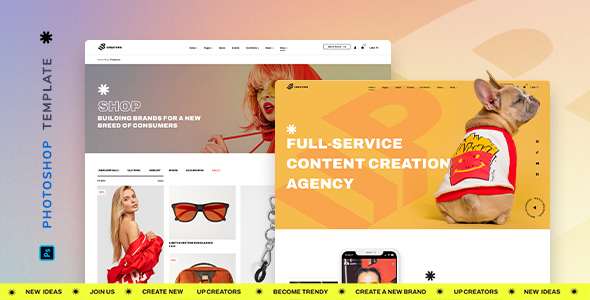 Preview image for UpCreators – Creative Agency Template for Photoshop
