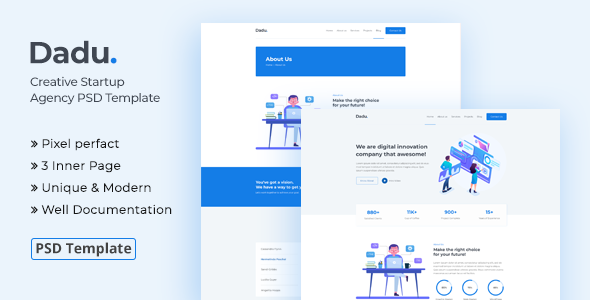 Dadu - Creative Startup Agency PSD Template