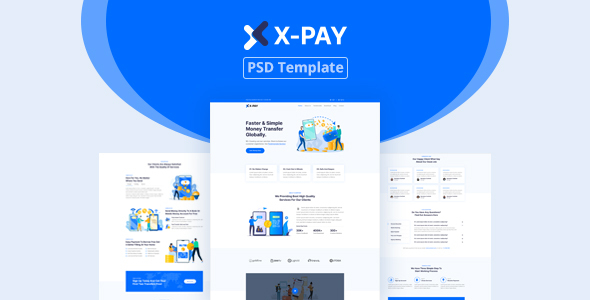 Xpay - Online Money Transfer & Banking PSD Template product preview