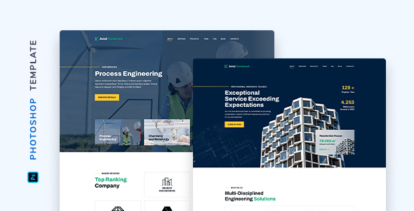 Axial – Construction Company Template for Photoshop product preview