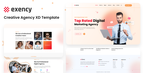 Exency – Creative Agency XD Template listing image