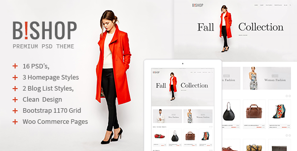 B!shop - E-Commerce and Blog PSD Theme product preview