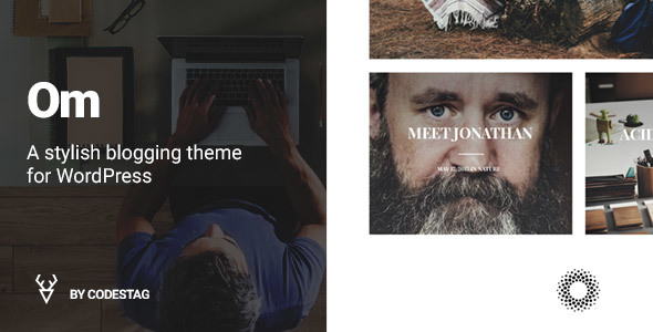 Product preview supplied for OM - A stylish blogging theme for WordPress