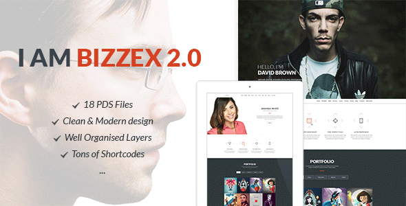 Product preview supplied for Bizzex - Modern Flat Portfolio Theme