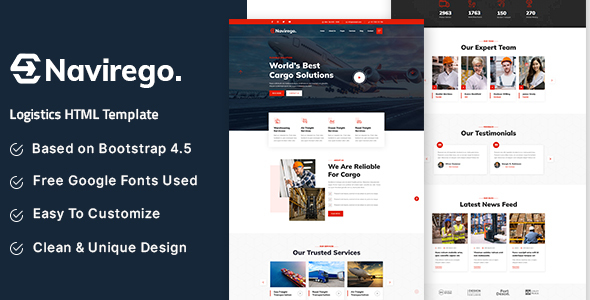 Navirego - Logistics HTML Template product preview