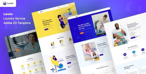 Preview image for Landio- Laundry Services Adobe XD Template