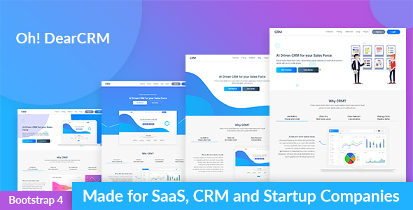 OhDearCRM - SaaS & CRM App Landing Page Template listing image