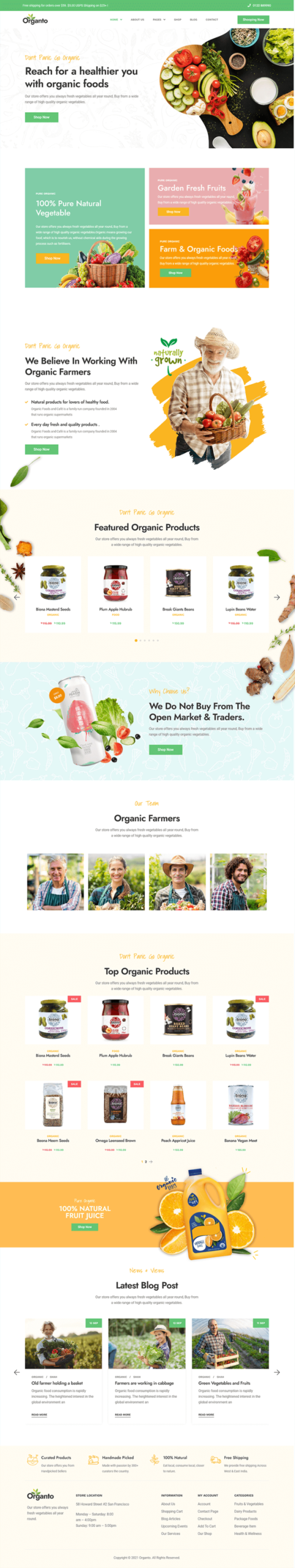 Preview image for Organto - Organic Food Elementor Template Kit