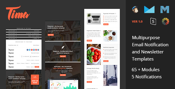 Tima - Multipurpose Email Notifications & Newsletter Templates