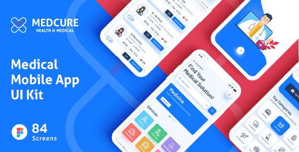 Product preview supplied for MEDCURE | Medical App UI Kit for Figma