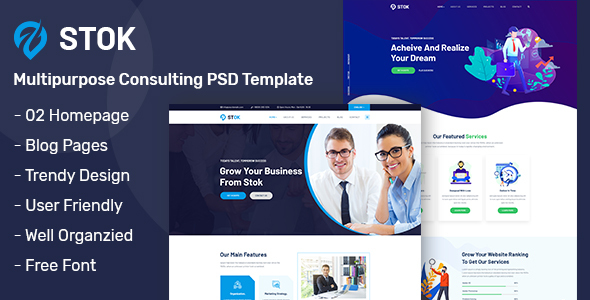 Stok - Multipurpose Consulting PSD Template