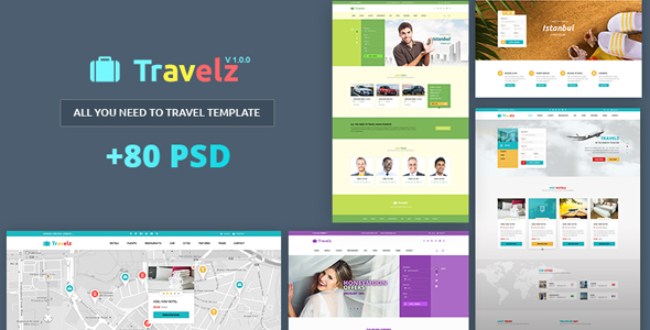 Travelz – Multipurpose Booking PSD Template