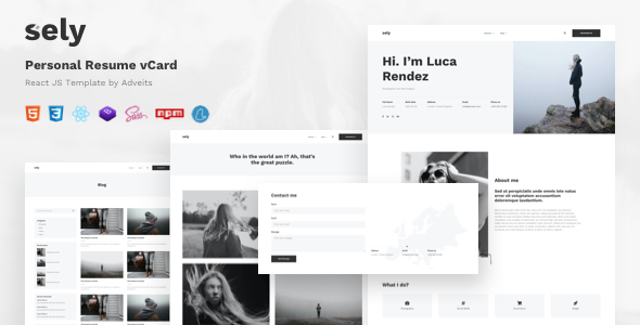 Sely - Personal Resume vCard React JS Template