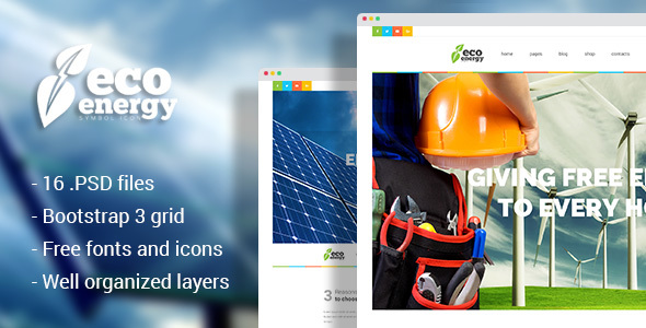Eco Energy - Ecology & Alternative Energy Company PSD Template listing image