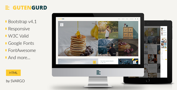 Gutengurd - Travel and Entertainment Blog HTML Template product preview