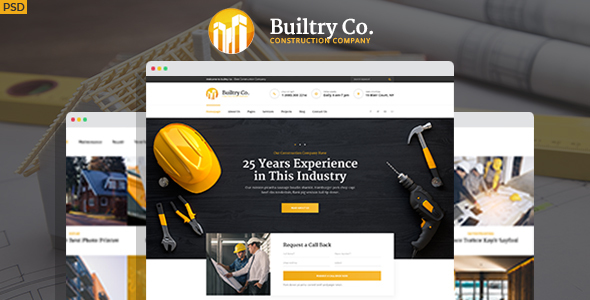 Builtry - Construction & Building Company PSD Template