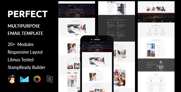 Perfect - Multipurpose Responsive Email Template + Online Stampready Builder Access