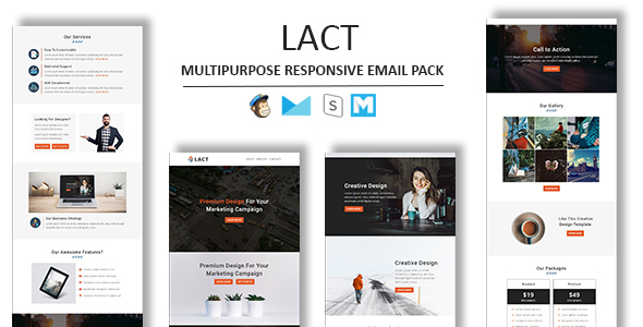 Lact - Multipurpose Responsive Email Template With Stamp Ready Builder Access