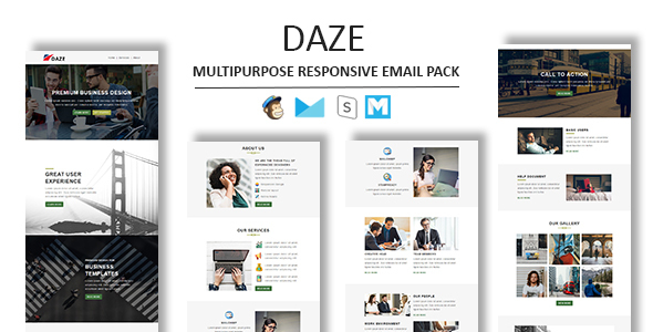 Daze - Multipurpose Responsive Email Template With Stamp Ready Builder Access