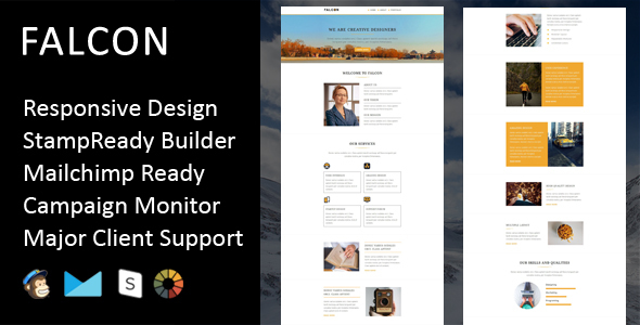 Falcon - Multipurpose Responsive Email Template + Stampready Builder