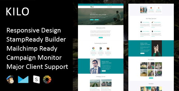 Kilo - Multipurpose Responsive Email Template + Stampready Builder product preview