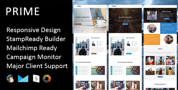 Product preview supplied for Prime - Multipurpose Responsive Email Template + Stampready Builder