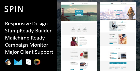 SPIN - Multipurpose Responsive Email Template + Stampready Builder product preview