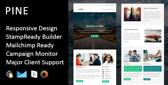 Pine - Multipurpose Responsive Email Template + Stampready Builder