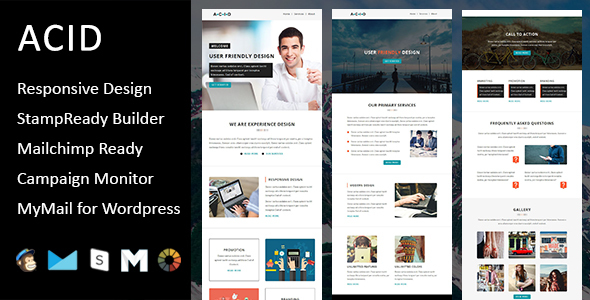 Acid - Multipurpose Responsive Email Template + Stampready Builder