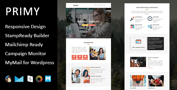 Primy - Multipurpose Responsive Email Template with Stampready Builder Access