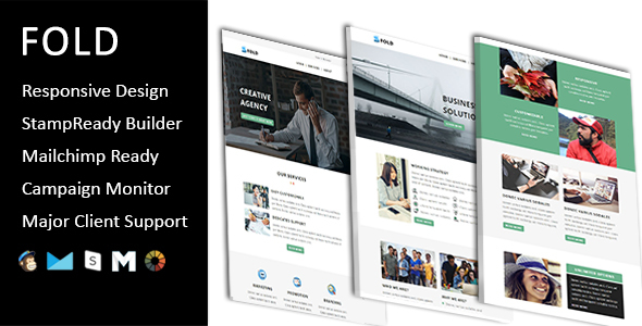 Preview image for Fold - Email Template Multipurpose Responsive with Stampready Builder Access