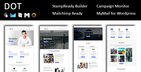 Preview image for Dot - Email Template Multipurpose Responsive with Stampready Builder Access