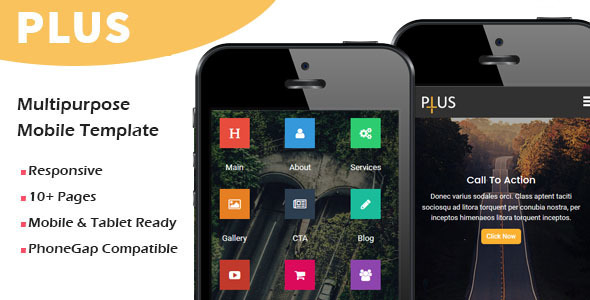 Plus - Multipurpose Responsive Mobile Template listing image