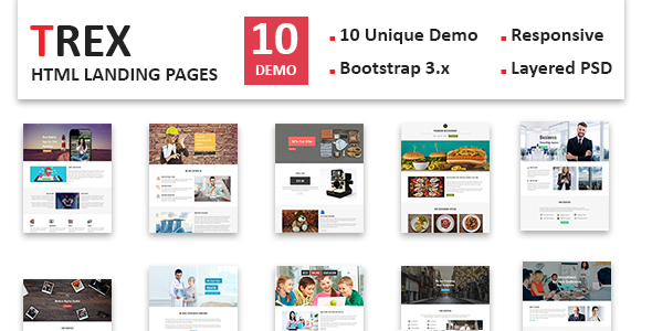 TREX - Multipurpose Responsive HTML Landing Pages listing image