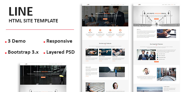 Product preview supplied for Line - Multipurpose Responsive One page HTML Template