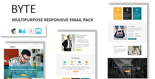 Byte - Multipurpose Responsive Email Template With Stamp Ready Builder Access product preview