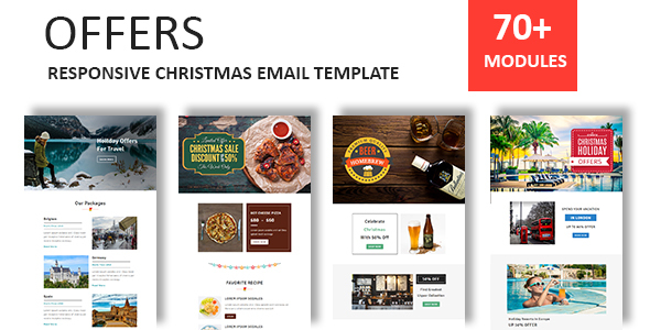 Offers - Responsive Christmas Email Newsletter Template with Stampready Builder Access product preview