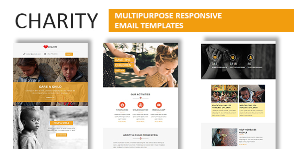 Product preview supplied for Charity - Multipurpose Responsive Email Template With Online StampReady Builder Access