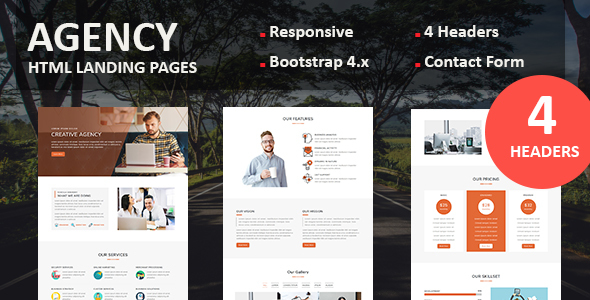 Agency - Multipurpose Responsive Landing Page listing image