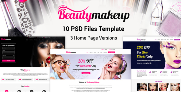 Preview image for Beauty Makeup - Multipurpose Salon PSD Template