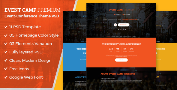 Event Camp - Premium Event Conference PSD Template listing image