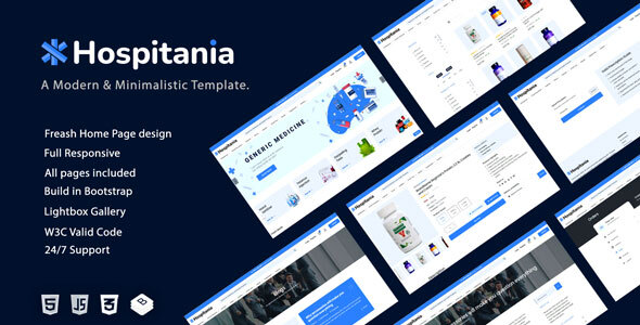 Hospitania - Pharmacy & Drug and Medical Store eCommerce HTML Template product preview