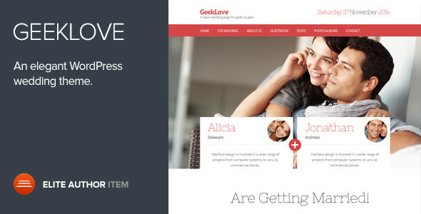 Preview image for GeekLove - A Responsive WordPress Wedding Theme