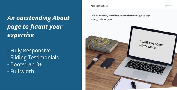 Product preview supplied for About Us Responsive Bootstrap Template