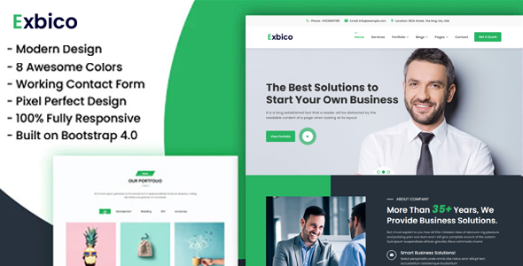 Preview image for Exbico Bonik - Multipurpose Business & Digital Agency HTML Template