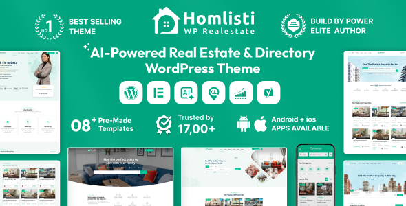 Product preview supplied for Homlisti – Real Estate WordPress Theme + RTL