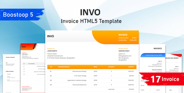 INVO - Invoice HTML5 Template listing image