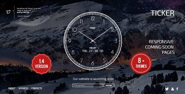 Preview image for TICKER: Responsive Countdown Clock Landing Page