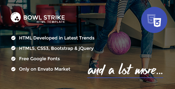 Product preview supplied for Bowl Strike - Responsive HTML template