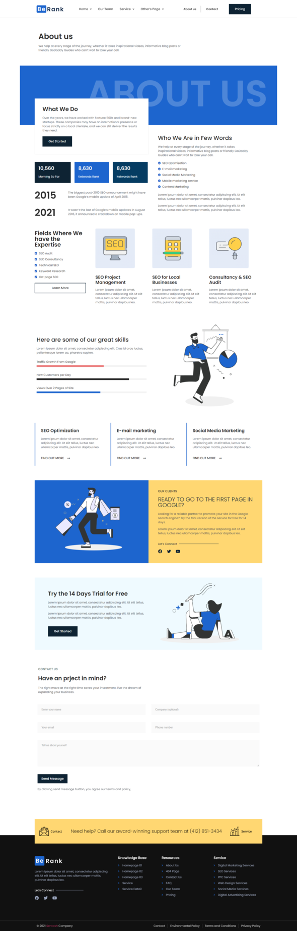 BeRank – SEO & Digital Agency Elementor Template Kit